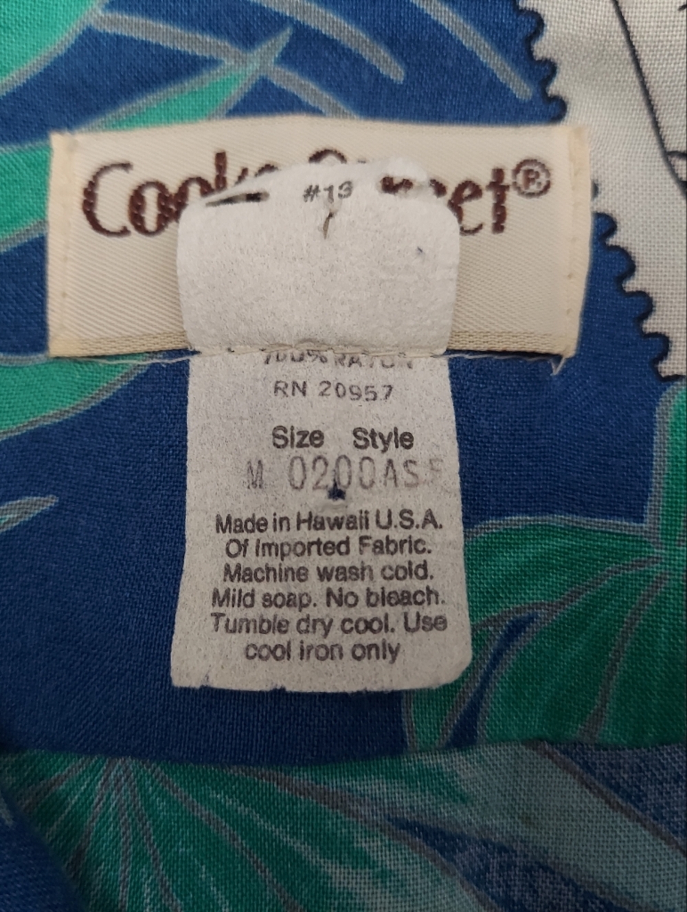 Cookie Street Honolulu Men's Size Medium Hawaiian Print Button Down Shirt - Picture 4 of 11